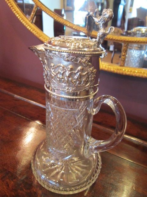 Superb Victorian Crystal Cut Claret Jug