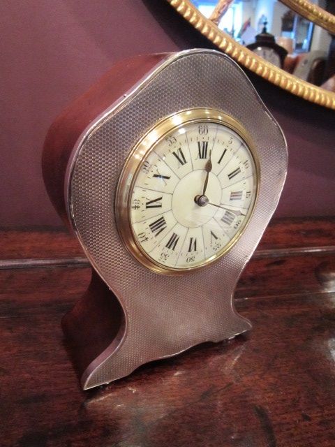 Victorian Mahogany & Silver Mantel Clock