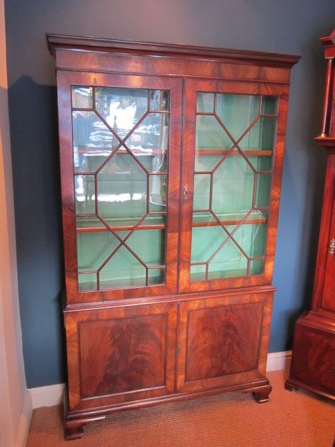 Very Slim George III Bookcase on Cabinet