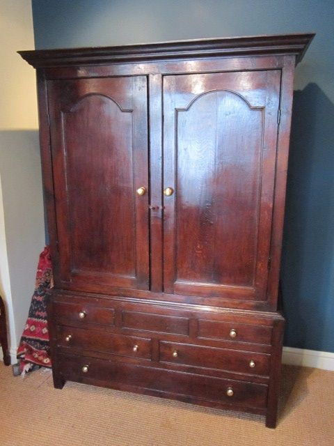 Small George II Oak Press Cupboard