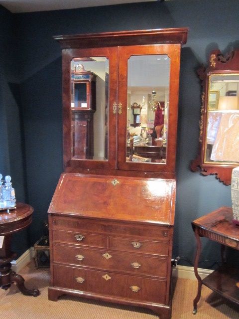 Stunning William & Mary Walnut Bureau Bookcase