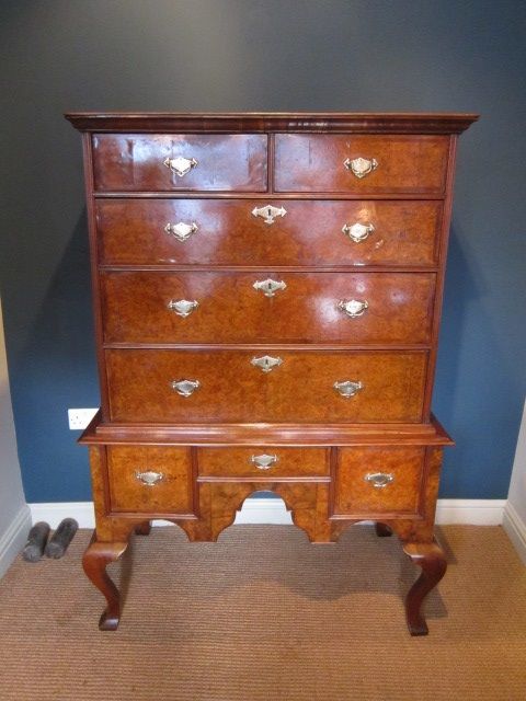 Stunning George I Burr Yew Chest on Stand