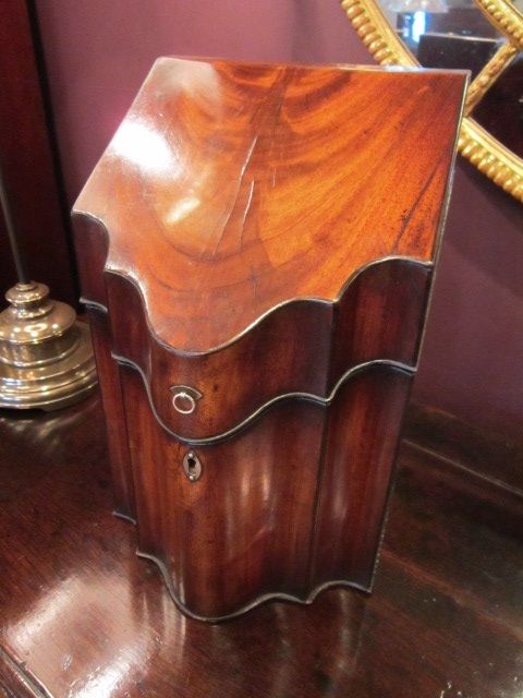 Superb George III Flame Mahogany Knife Box
