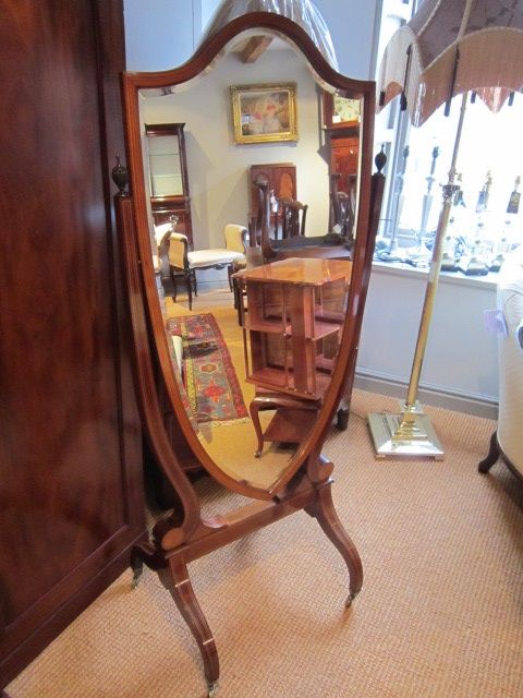 Top Quality Sheraton Inlaid Cheval Mirror