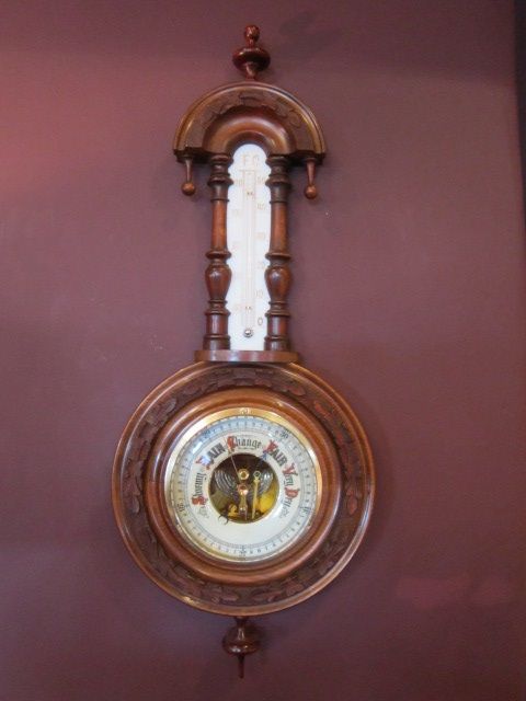 Quality Victorian Walnut Pendant Barometer