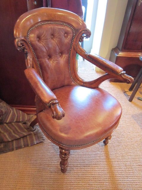Superb William IV Pollard Oak Deskchair
