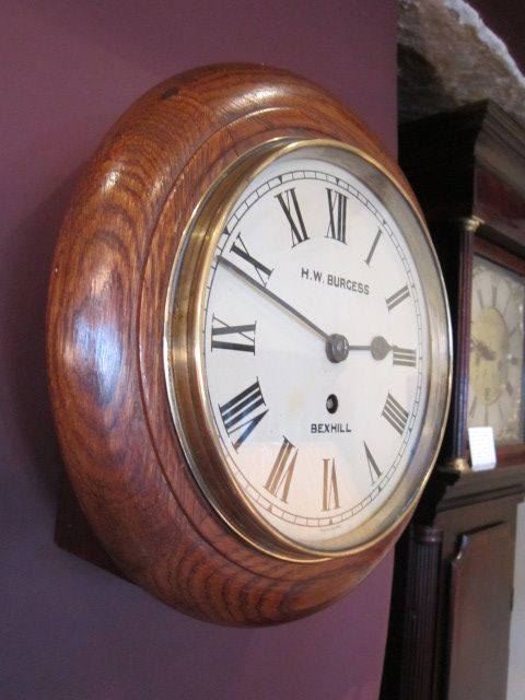 Very Small Victorian Oak Cased Wallclock