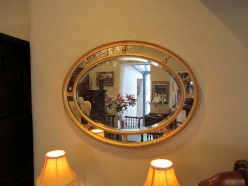 Regency Plaster Gilt Segmented Wall Mirror