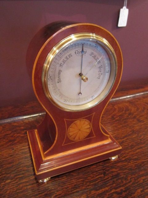 Quality Edwardian Sheraton Inlaid Desktop Barometer
