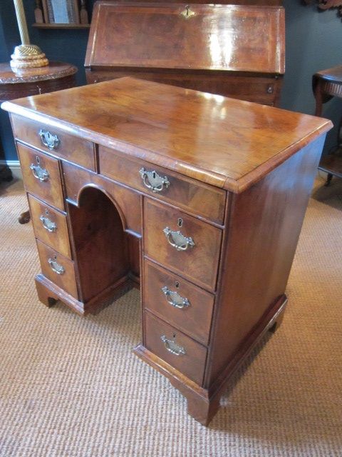 Fine George I Figured Walnut Kneehole Desk