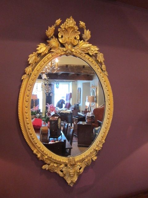 Regency Timber Gilt Oval Wall Mirror