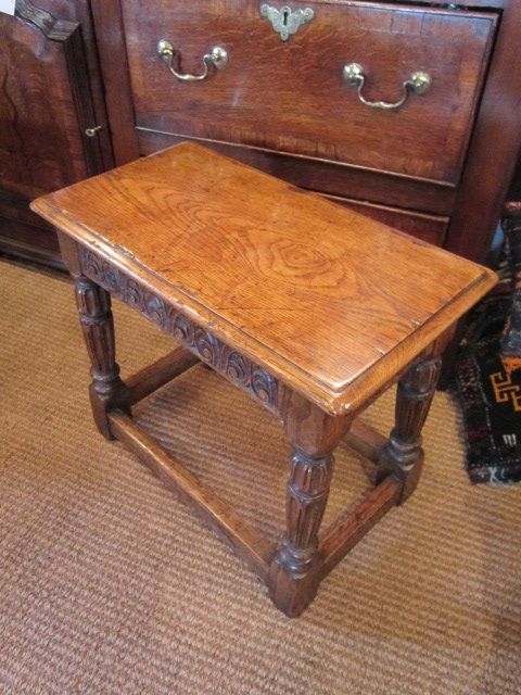 Mid Victorian Oak Joint Stool