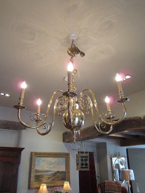 Impressive Edwardian Brass Chandelier