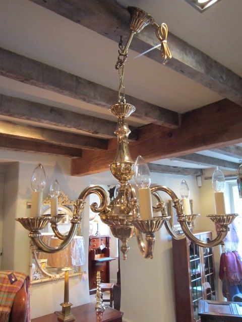 High Quality Edwardian Bronze Chandelier