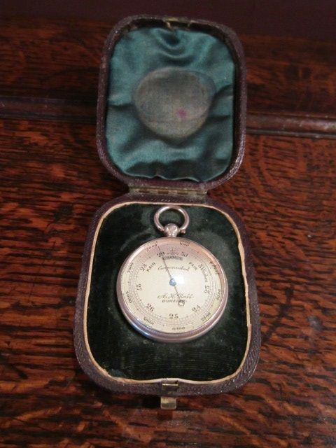 Miniature Early Victorian Silver Pocket Barometer