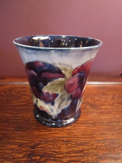 Early Moorcroft Grey Top Pansy Vase