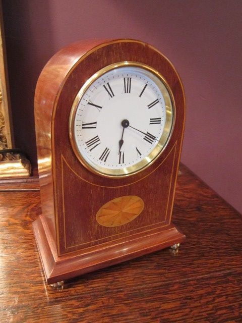 Quality Edwardian Inlaid Mantel Clock