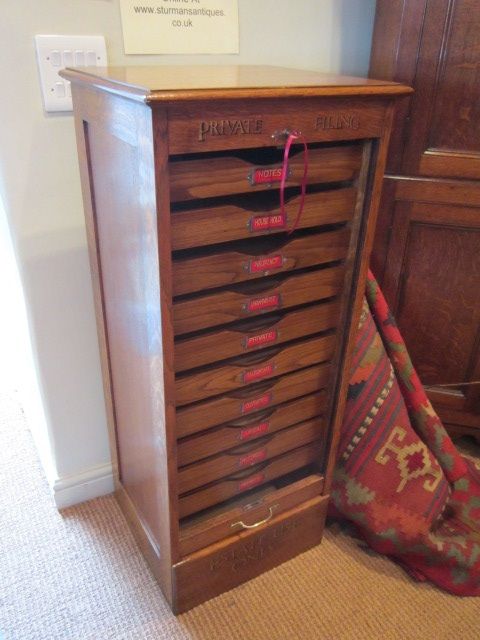 Quality Victorian Tambour Filing Cabinet