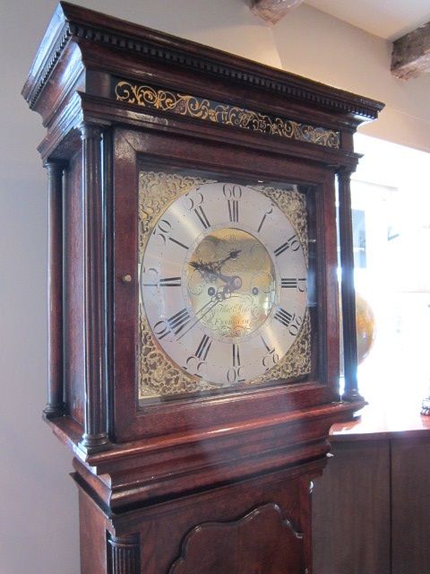 Superb Georgian Burr Oak Longcase Clock