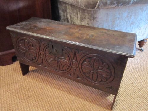 Very Small Early Georgian Oak Coffer