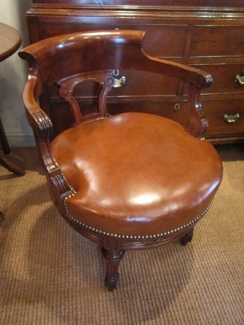 Handsome Victorian Revolving Desk Chair