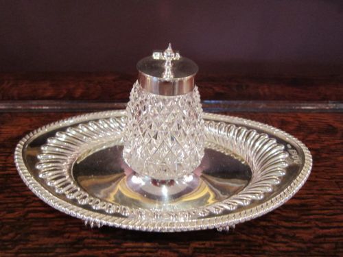 Victorian Oval Silver Inkstand