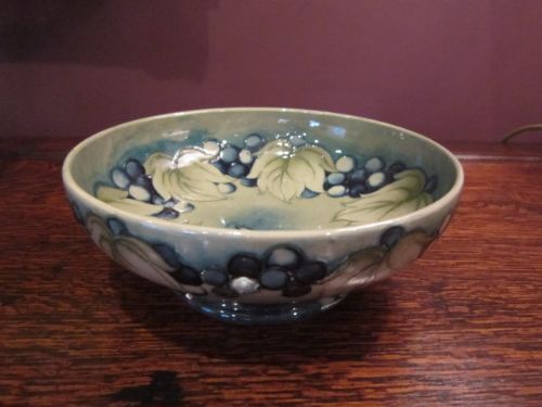Rare Moorcroft Berries Celandon Clay Bowl