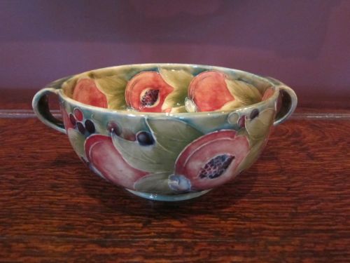 Rare Moorcroft Pomegranate Twin Handled Bowl