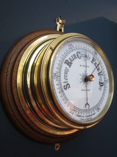 Impressive Victorian Brass Marine Barometer