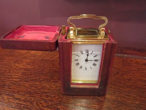 Quality Victorian Gilded Carriage Clock in Case