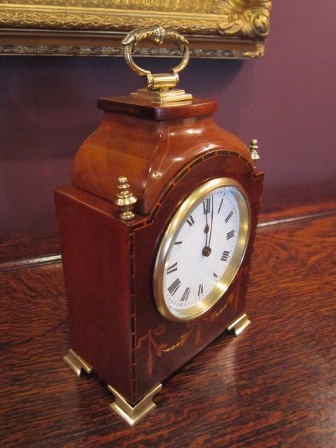 Fine Edwardian Inlaid Bracket Style Mantel Clock