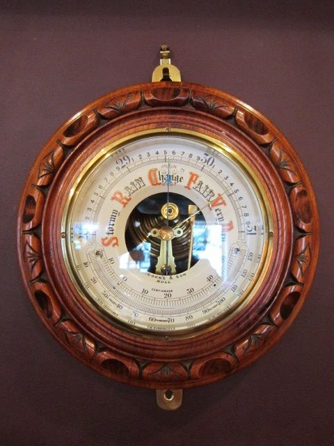 Superb Victorian Walnut Hull Barometer