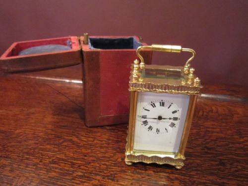 Miniature Victorian Carriage Clock in Case