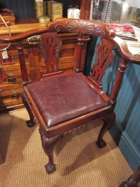 Fine George II Red Walnut Corner Chair