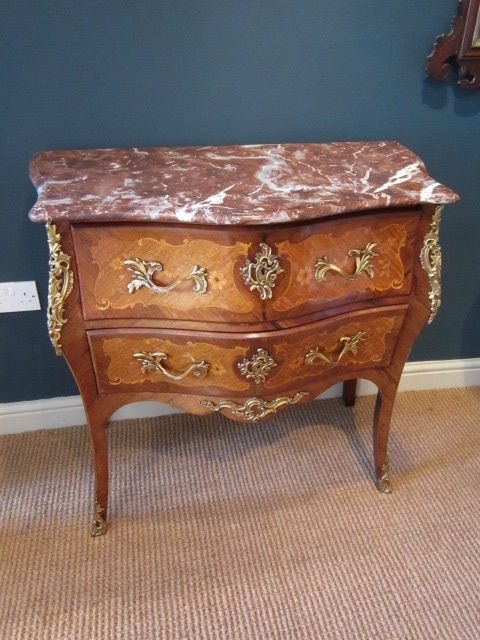 Outstanding 19th Century Bombe Fronted Chest