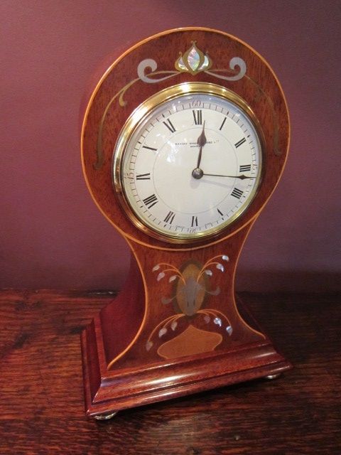 Superb Art Nouveau Inlaid Mantel Clock