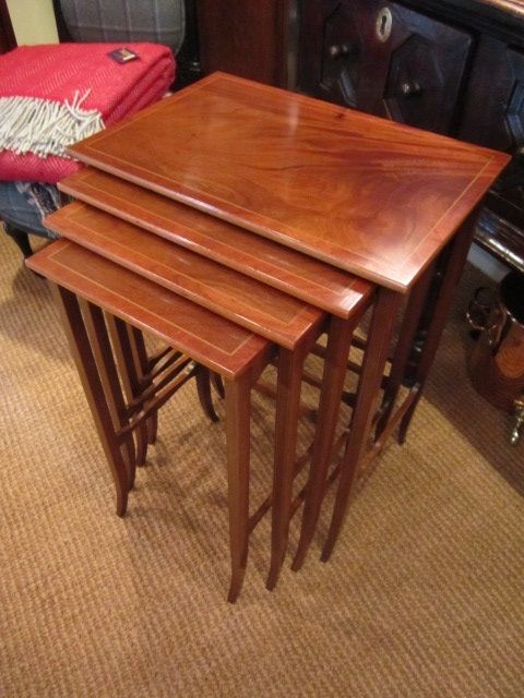 Quality Nest of Four Edwardian Inlaid Tables