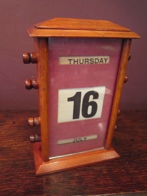 Victorian Mahogany Perpetual Desk Calendar
