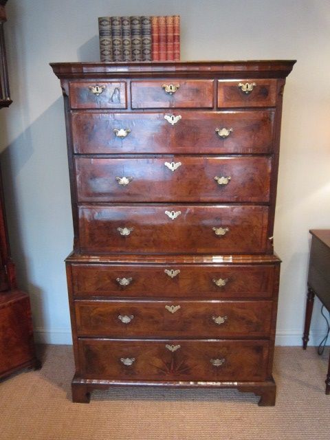 Superb George I Walnut Chest on Chest