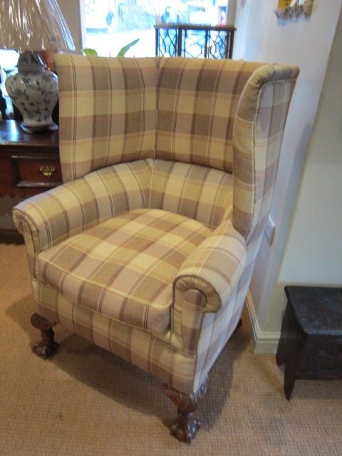 Large Victorian Barrel Back Wing Armchair