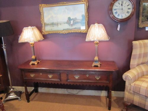 George II Oak Two Drawer Low Dresser Base