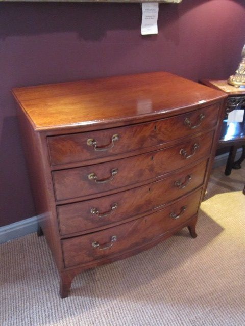 Fine Regency Mahogany Bow Fronted Chest