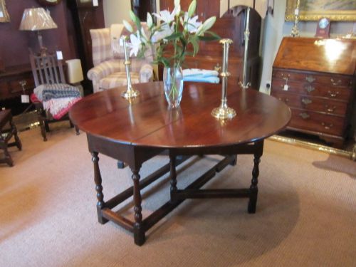 Large George II Oak Oval Gateleg Table