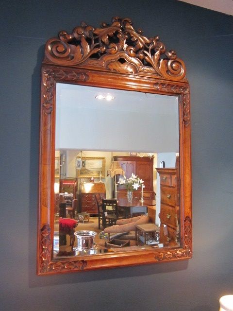 High Quality Victorian Walnut Wall Mirror