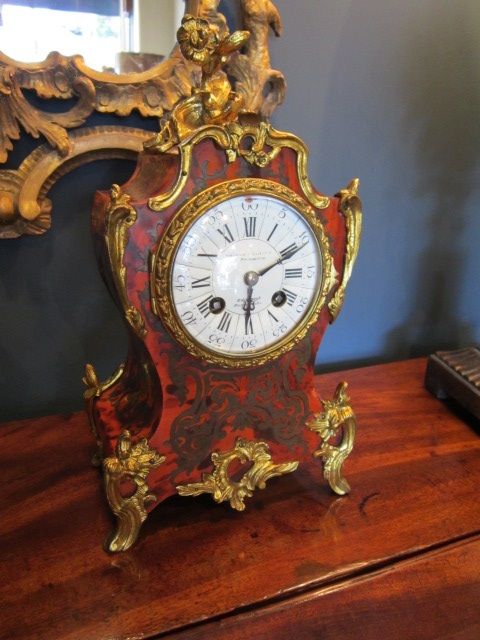 19th Century Boulle Striking Mantel Clock