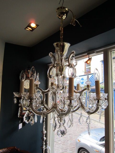Stunning Edwardian Crystal Glass Chandelier