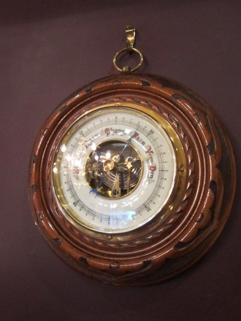 Superb Victorian Walnut Aneroid Barometer