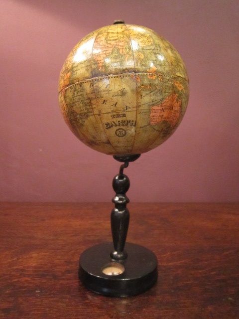 Rare Miniature Bavarian 4" Paper Mache Globe