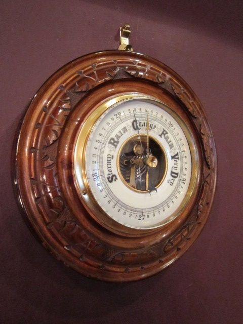 Quality Victorian Walnut Aneroid Barometer