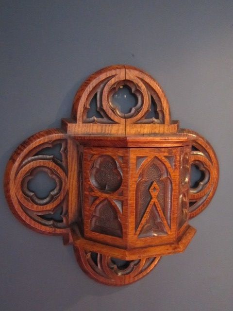 Mid Victorian Carved Oak Offertory Box